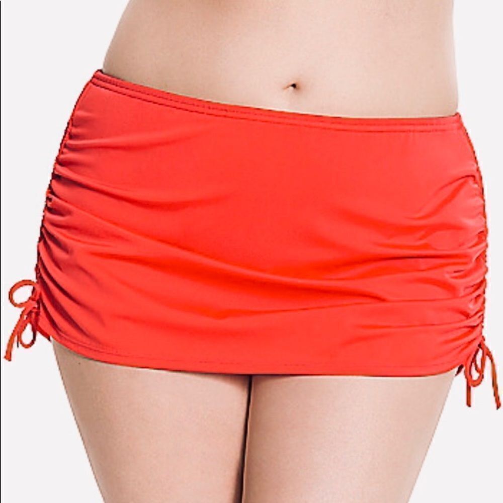 ‎Swim-by Cacique burnt orange ruched swim skort 22